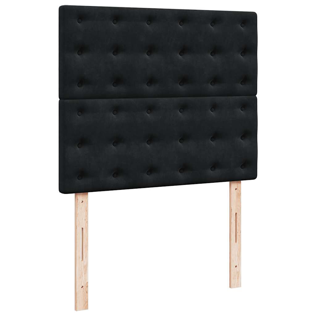 vidaXL Κρεβάτι Boxspring με Στρώμα Μαύρο 120 x 200 εκ. Βελούδινο