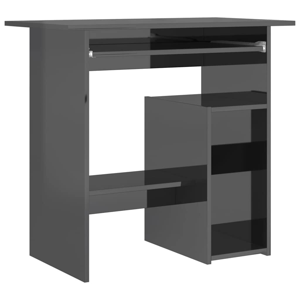 vidaXL Γραφείο Γυαλιστερό Γκρι 80 x 45 x 74 εκ. από Μοριοσανίδα