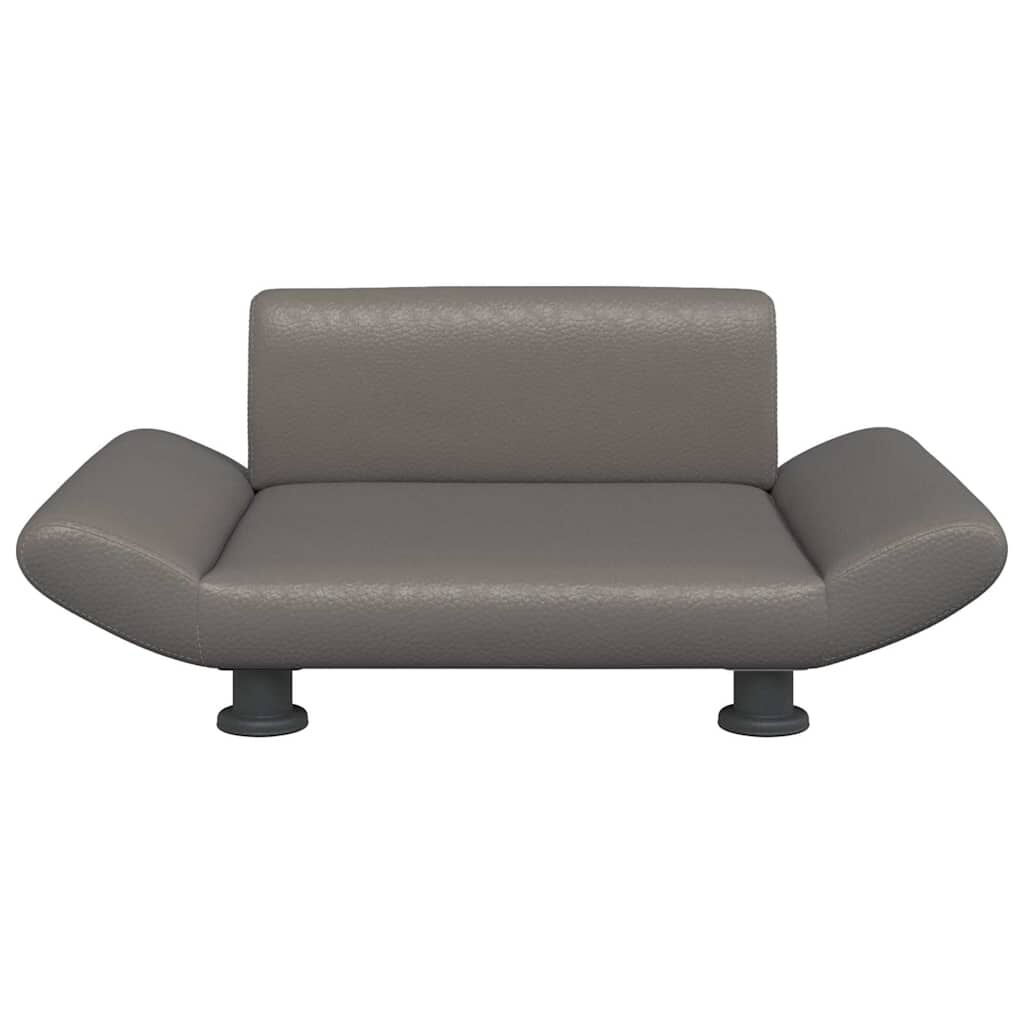 vidaXL Κρεβάτι Σκύλου Γκρι 70x45x28 εκ. από Συνθετικό Δέρμα