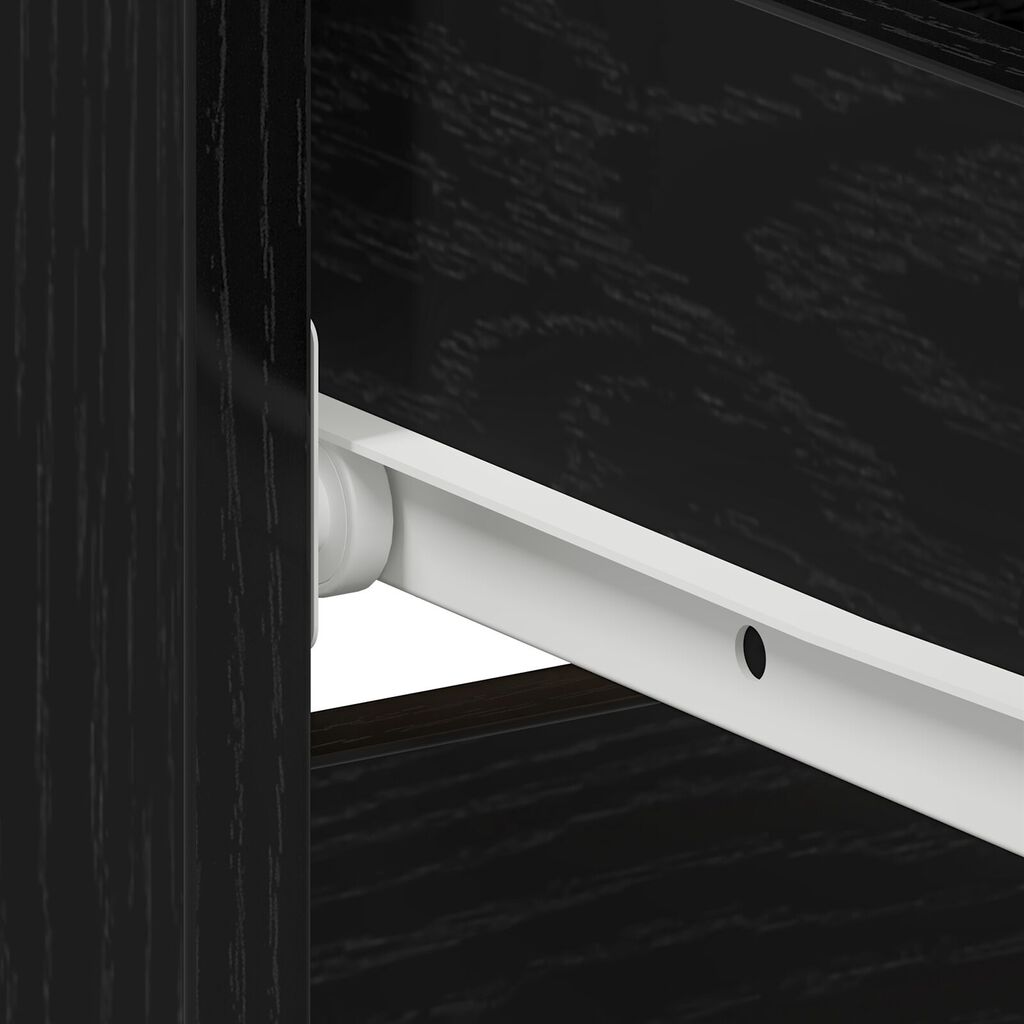 vidaXL Κομοδίνο Μαύρο Δρυς 50x40x43,5 εκ Επεξεργασμένο Ξύλο