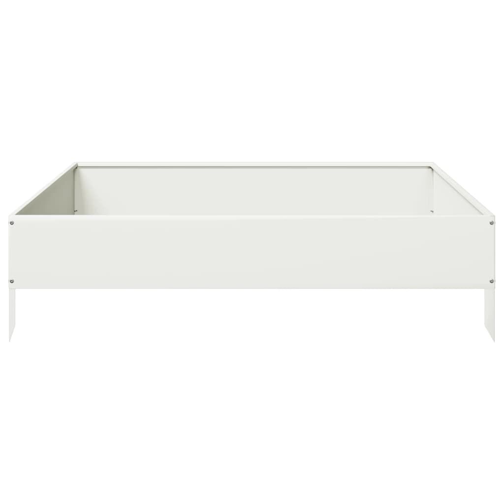 vidaXL Ζαρντινιέρα Υπερυψωμένη Λευκό 100x100x26 εκ. Ατσάλι