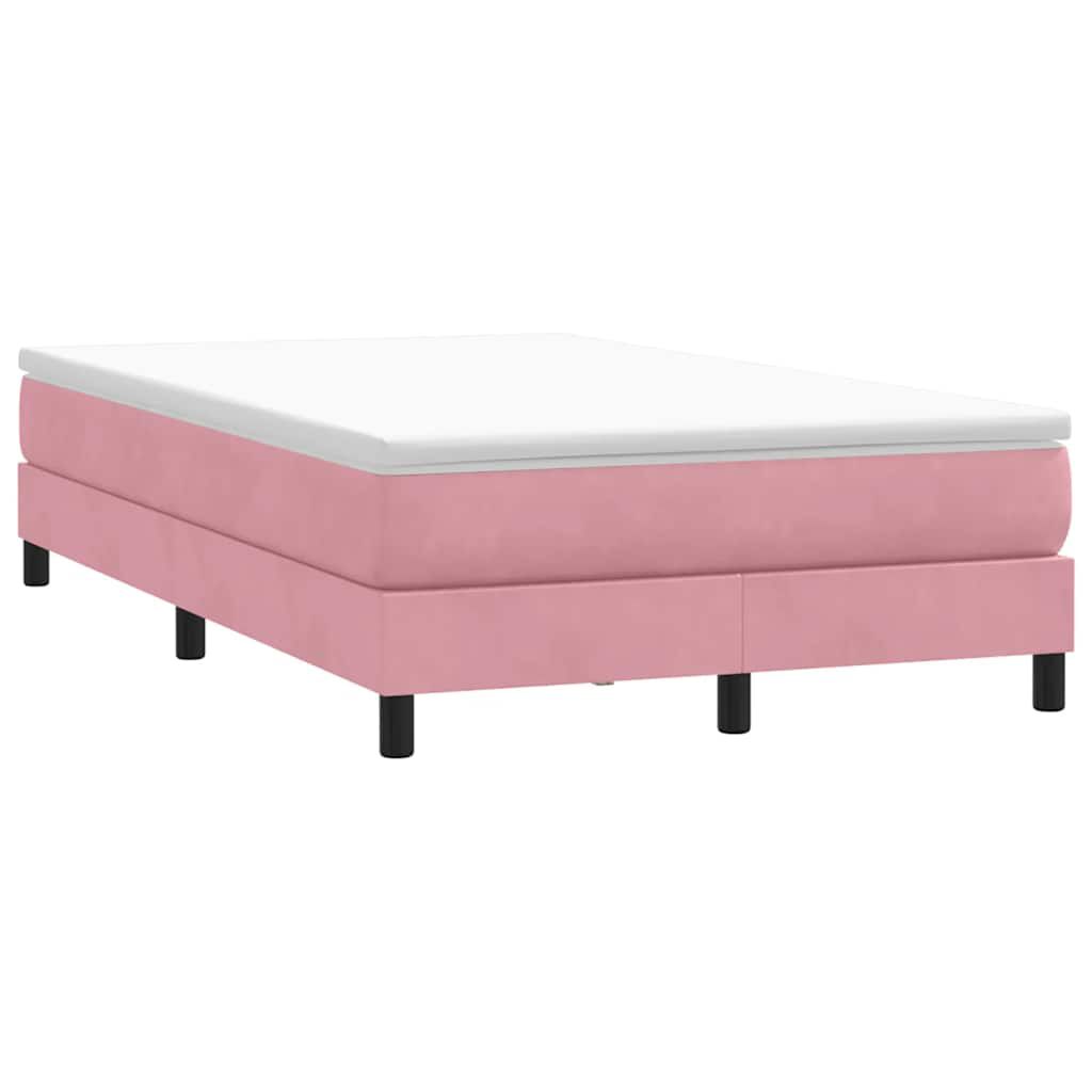 vidaXL Box Spring κρεβάτι χωρίς στρώμα ροζ 120x220 cm Βελούδινο