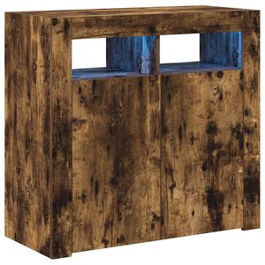 vidaXL Ντουλάπι με LED Καπνιστή Δρυς 80 x 35 x 75 εκ.