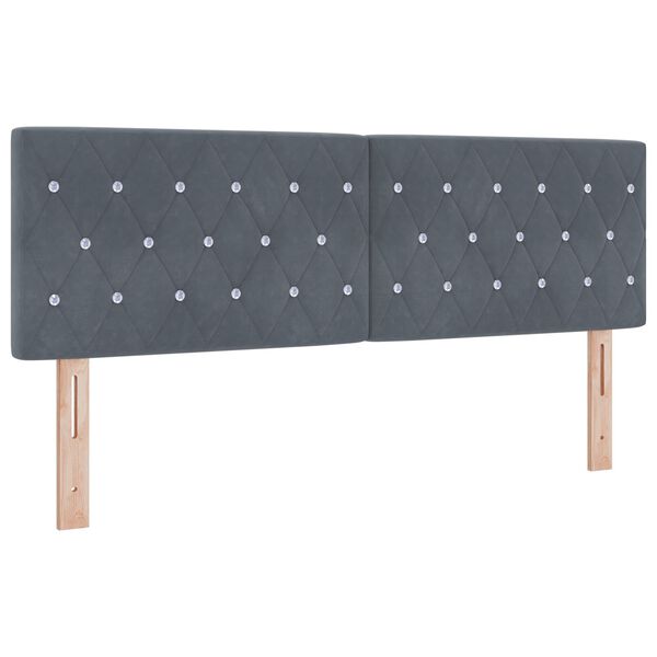 vidaXL Βελούδινο Κεφαλάρι Argyle Σκούρο Γκρι 160 cm Βελούδο