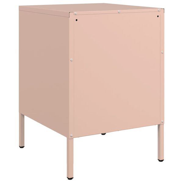 vidaXL Κομοδίνο Ροζ 36x39x50,5 εκ. από Χάλυβα