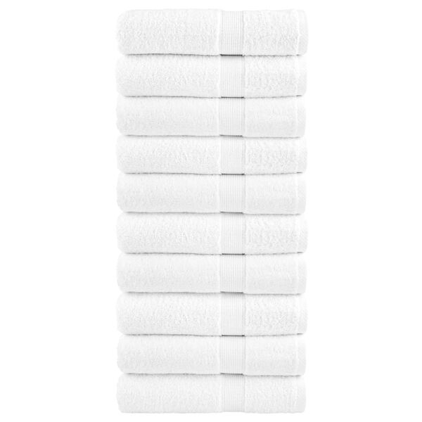 vidaXL Πετσέτες Χεριών Premium SOLUND 10 Τεμ Λευκές 50x100εκ 600γρ/μ²