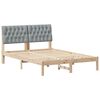 vidaXL Σκελετός Κρεβατιού με κεφαλάρι Ανοιχτό γκρι 140 x 190 cm