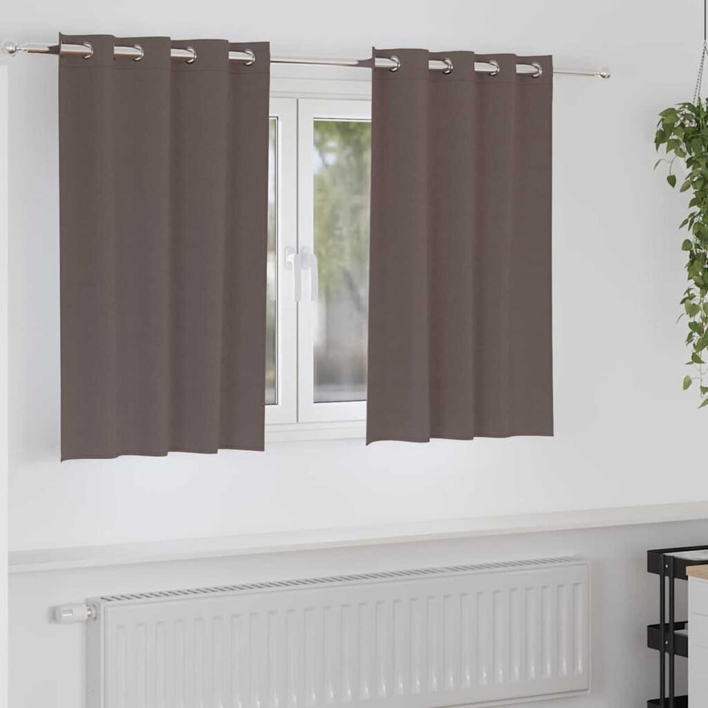 vidaXL Κουρτίνες 2 pcs Σκούρο καφέ Σκούρο καφέ Πολυεστέρας