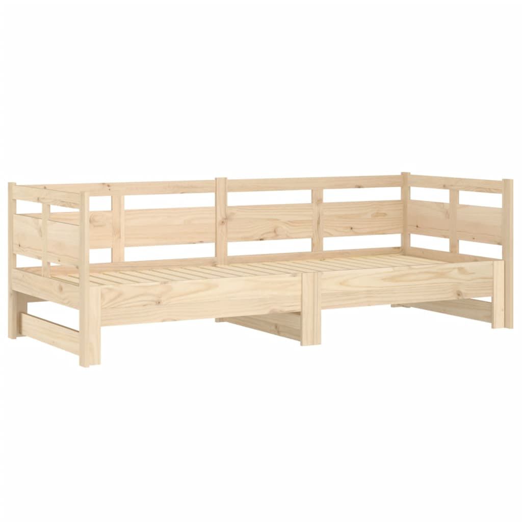 vidaXL Καναπές Κρεβάτι Συρόμενος 2x(90x200) εκ. από Μασίφ Ξύλο Πεύκου