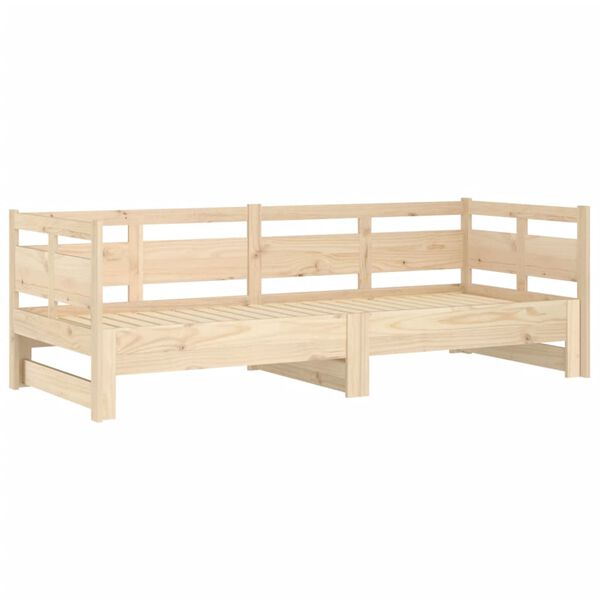vidaXL Καναπές Κρεβάτι Συρόμενος 2x(90x200) εκ. από Μασίφ Ξύλο Πεύκου