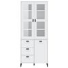 vidaXL Ντουλάπι Ψηλό VIKEN Λευκός 80x40x190 εκ. από Μασίφ Ξύλο Πεύκου