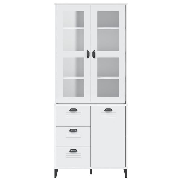 vidaXL Ντουλάπι Ψηλό VIKEN Λευκός 80x40x190 εκ. από Μασίφ Ξύλο Πεύκου
