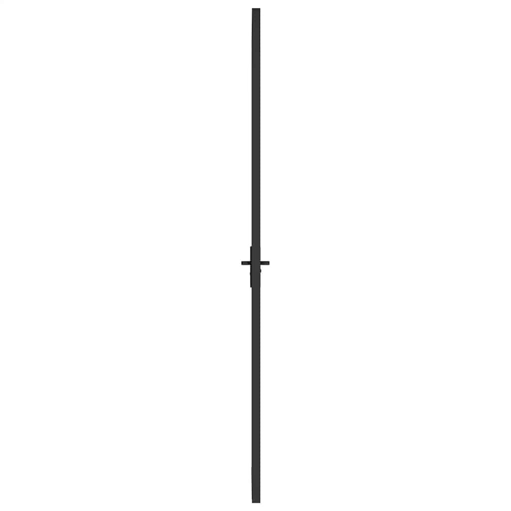 vidaXL Εσωτερική Πόρτα 76x201,5 εκ. Μαύρο Ματ Γυαλί και Αλουμίνιο