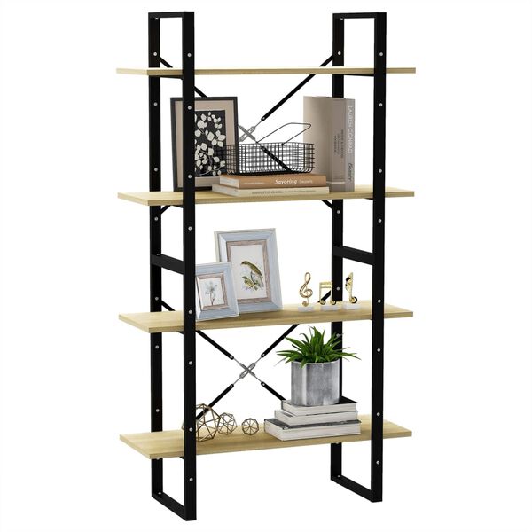 vidaXL Βιβλιοθήκη με 4 Ράφια Sonoma Δρυς 80x30x140 εκ. από Επεξ. Ξύλο
