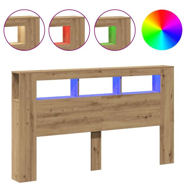 vidaXL LED &kappa;&epsilon;&phi;&alpha;&lambda;ά&rho;&iota; Artisan Oak 180x18,5x103,5 cm &Kappa;&alpha;&tau;&alpha;&sigma;&kappa;&epsilon;&upsilon;&alpha;&sigma;&mu;έ&nu;&omicron; &xi;ύ&lambda;&omicron;