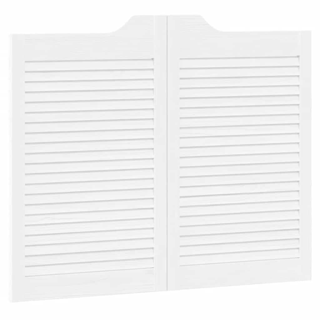 vidaXL Swing Doors Louvred Design 2 ζευγών Λευκό 80x100 cm