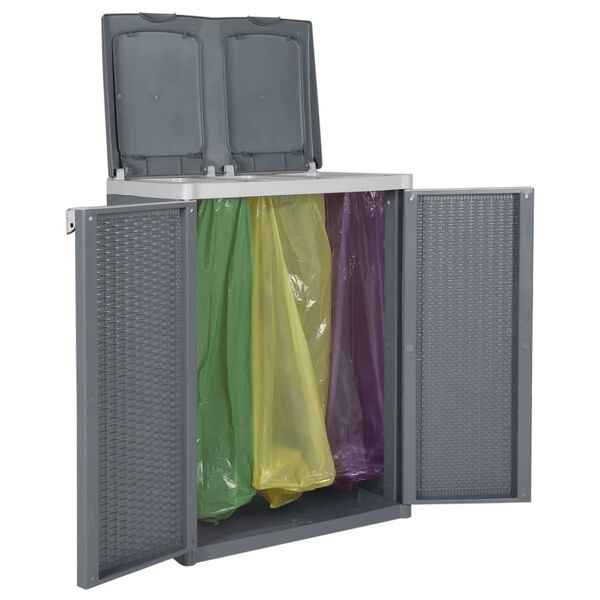 vidaXL Κάδος Απορριμμάτων με 2 Πόρτες Γκρι 65x45x88 εκ από Πολυπ/λένιο