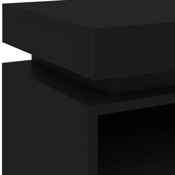 vidaXL Κομοδίνο με Φώτα LED Μαύρο 40 x 39 x 48,5 εκ.