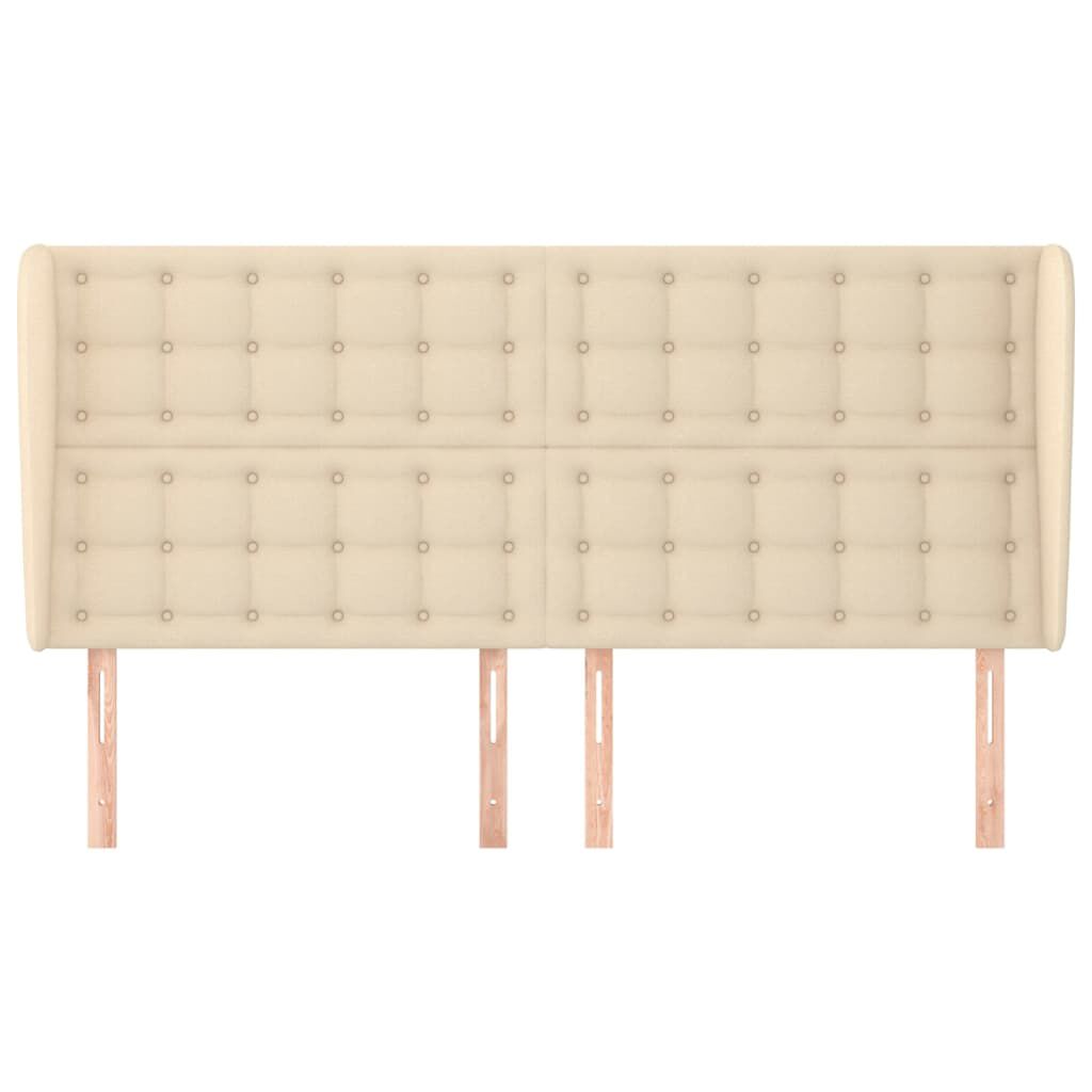 vidaXL Κεφαλάρι με Πτερύγια Κρεμ 163x23x118/128 εκ. Υφασμάτινο
