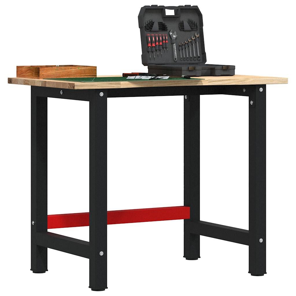 VidaXL Πάγκος Εργασίας 100x60x81,5 cm Μασίφ Ξύλο Δρυς