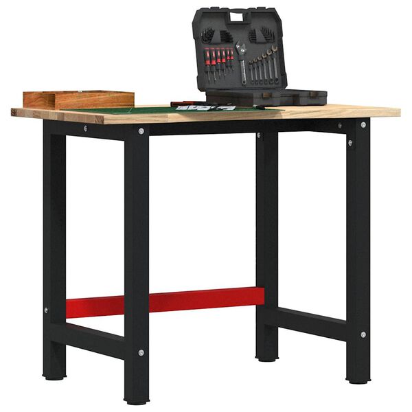 VidaXL Πάγκος Εργασίας 100x60x81,5 cm Μασίφ Ξύλο Δρυς