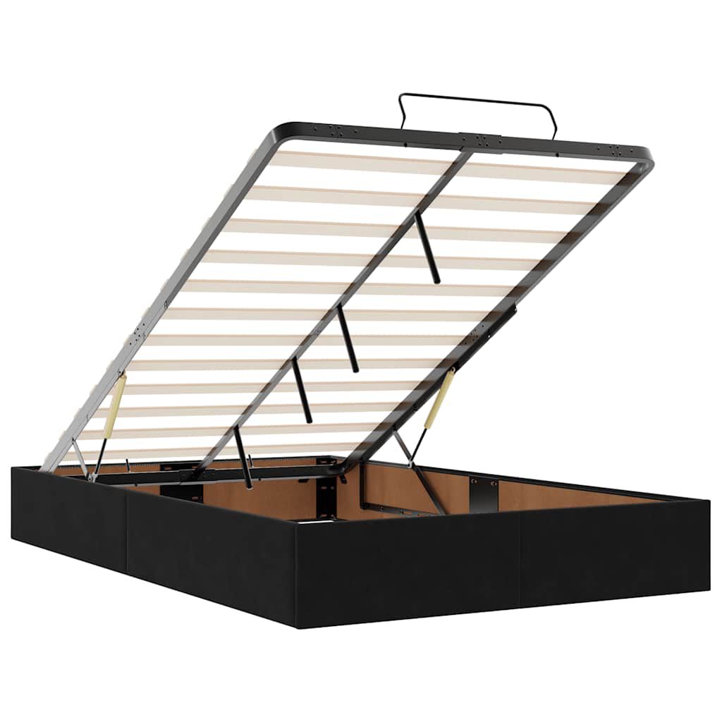 vidaXL Οθωμανικό κρεβάτι με στρώμα & LEDs Μαύρο 120x200cm Velvet