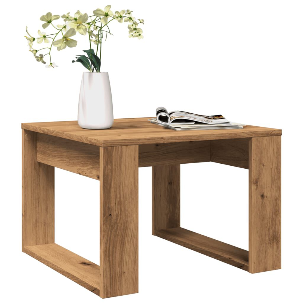 vidaXL Βοηθητικό Τραπέζι Artisan Δρυς 50 x 50 x 35 εκ. Επεξ. Ξύλο
