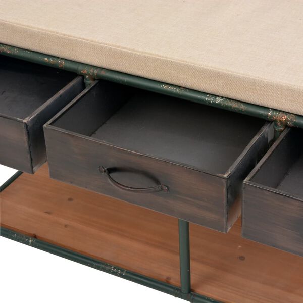 vidaXL Πάγκος Αποθήκευσης 107,5 x 34,5 x 59 εκ. με Μαξιλάρι