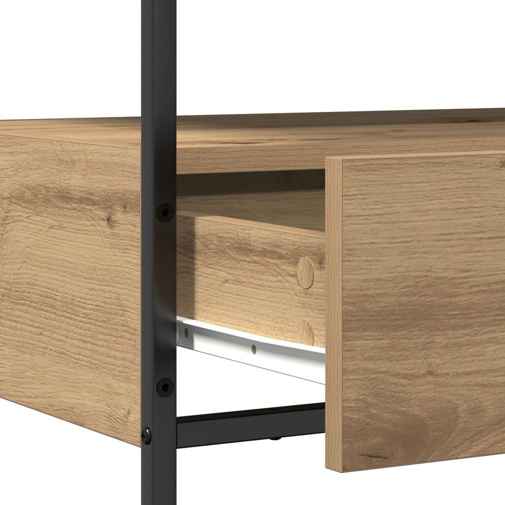 vidaXL Τραπέζι Σαλονιού Artisan Oak 75x40x75 εκ Επεξεργασμένο Ξύλο και Χάλυβας