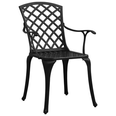 vidaXL Καρέκλες Κήπου 4 τεμ. Μαύρες από Χυτό Αλουμίνιο