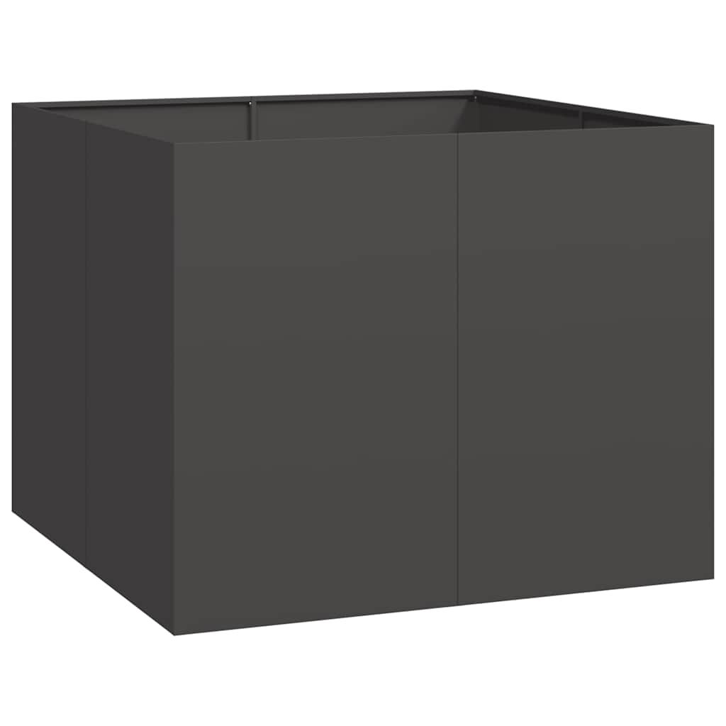 vidaXL Ζαρντινιέρα Μαύρη 100x100x80 εκ. από Χάλυβα