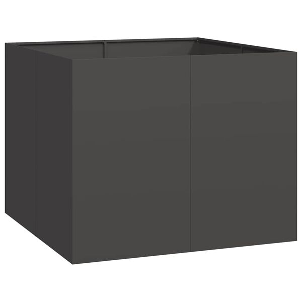 vidaXL Ζαρντινιέρα Μαύρη 100x100x80 εκ. από Χάλυβα