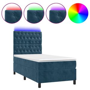vidaXL &Kappa;&rho;&epsilon;&beta;ά&tau;&iota; Boxspring &mu;&epsilon; &Sigma;&tau;&rho;ώ&mu;&alpha; & LED &Sigma;&kappa;. &Mu;&pi;&lambda;&epsilon; 90x190 &epsilon;&kappa;. &Beta;&epsilon;&lambda;&omicron;ύ&delta;&iota;&nu;&omicron;