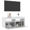 vidaXL Έπιπλο Τηλεόρασης με LED Γυαλιστερό Λευκό 90x35x40 εκ.