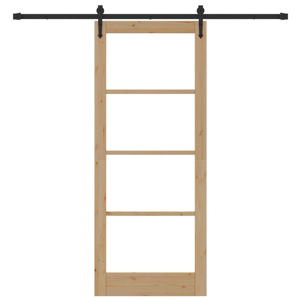 vidaXL Συρόμενη Πόρτα ORKDAL Καφέ 86 x 211 cm Ξύλο και μέταλλο