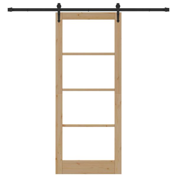 vidaXL Συρόμενη Πόρτα ORKDAL Καφέ 86 x 211 cm Ξύλο και μέταλλο