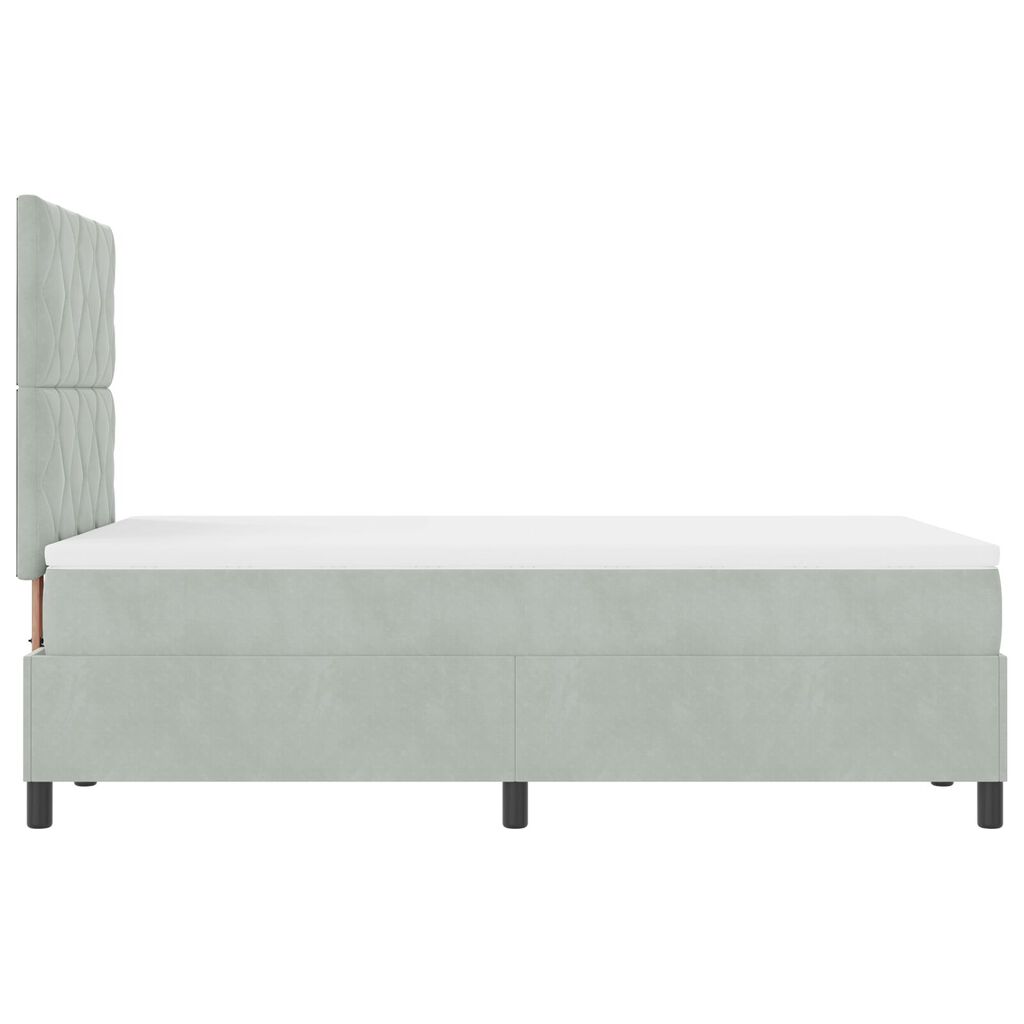 vidaXL Κρεβάτι Box Spring με Στρώμα Ανοιχτό Γκρι 120x200 εκ Βελούδο
