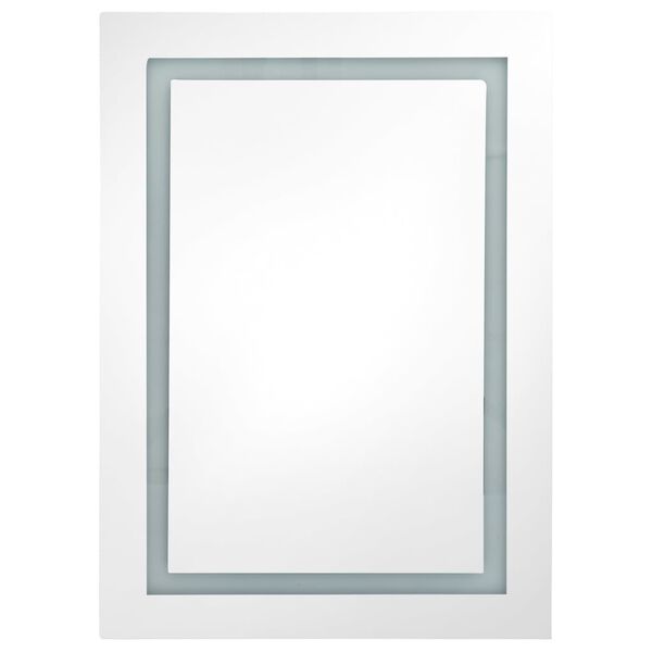 vidaXL Καθρέφτης Μπάνιου με Ντουλάπι & Φωτισμό LED Γκρι 50x13x70 εκ.