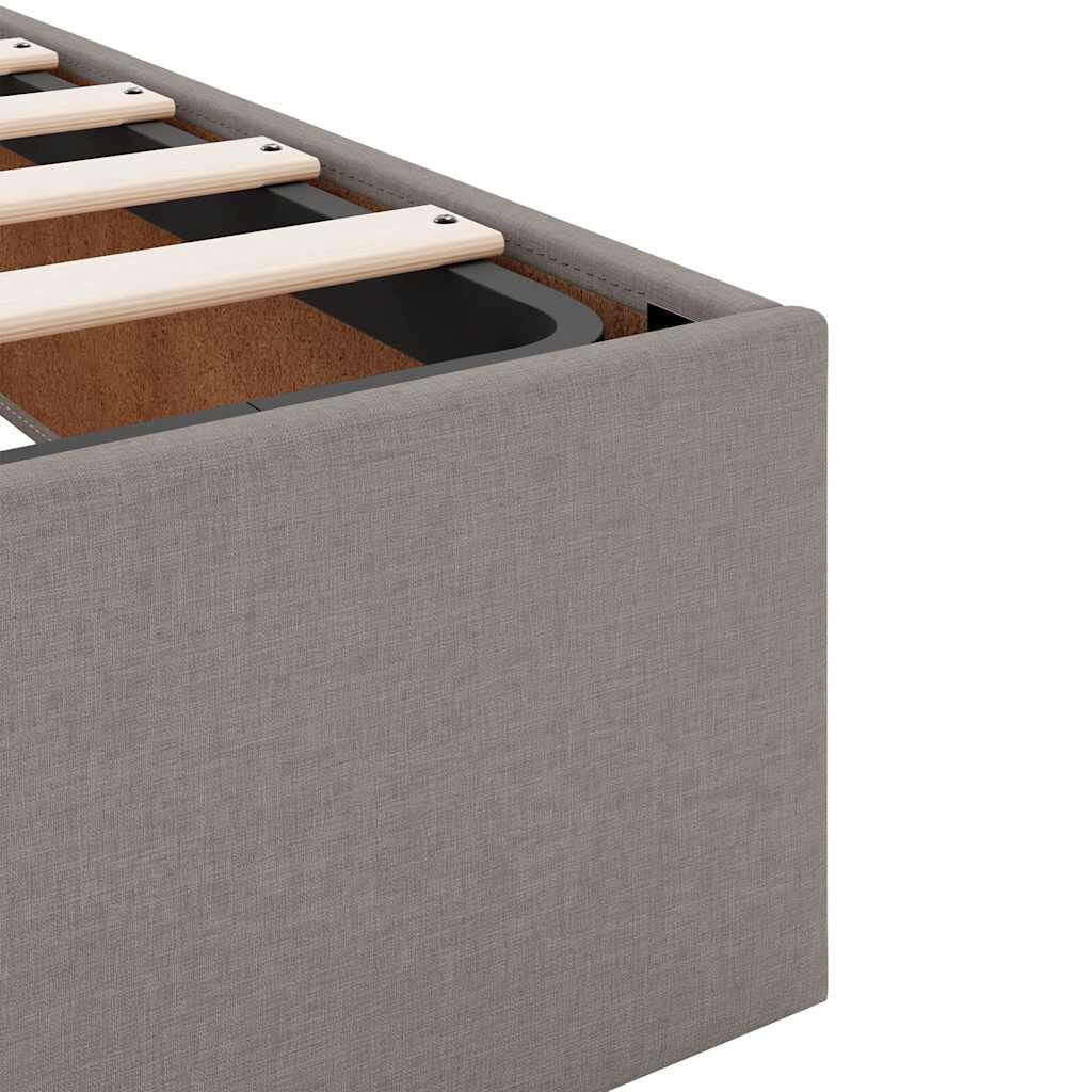vidaXL Οθωμανικό κρεβάτι με στρώματα Taupe 200x200cm ύφασμα