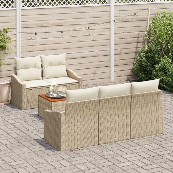 vidaXL Σετ Σαλονιού Κήπου 6 pcs Beige, λευκό 55 x 55 x 37 εκ