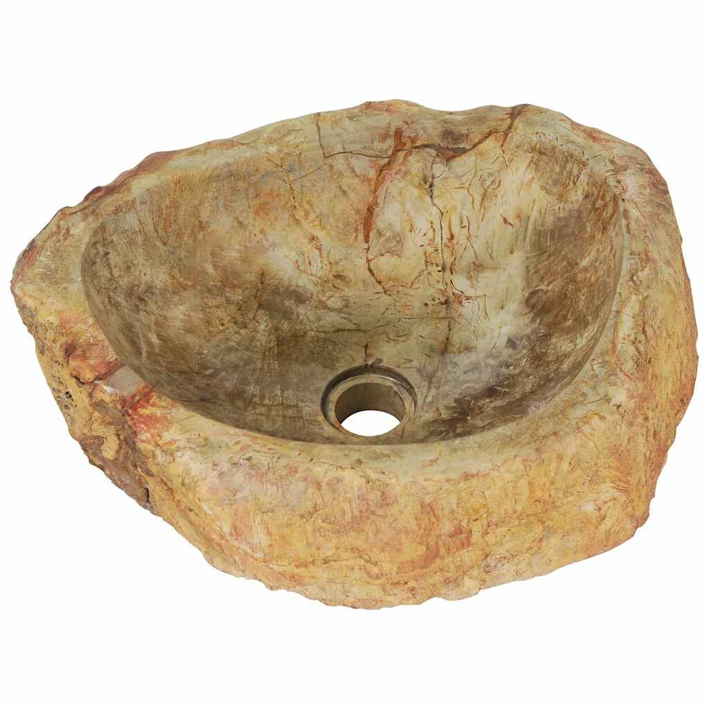 vidaXL Νιπτήρας Απολίθωμα Κρεμ 45 x 35 x 15 εκ. Πέτρινος