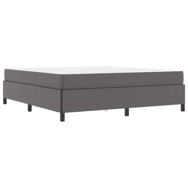 vidaXL Σκελετός κρεβατιού με στρώμα Γκρι 180 x 200 cm Τεχνητό δέρμα