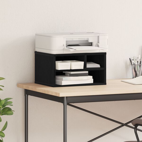 vidaXL Σταντ Εκτυπωτή Μαύρη Δρυς 40x32x22,5 cm Κατασκευασμένο Ξύλο