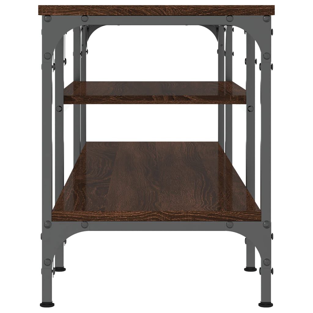 vidaXL Έπιπλο Τηλεόρασης Καφέ Δρυς 121x35x45 εκ. Επεξ. Ξύλο/Σίδερο
