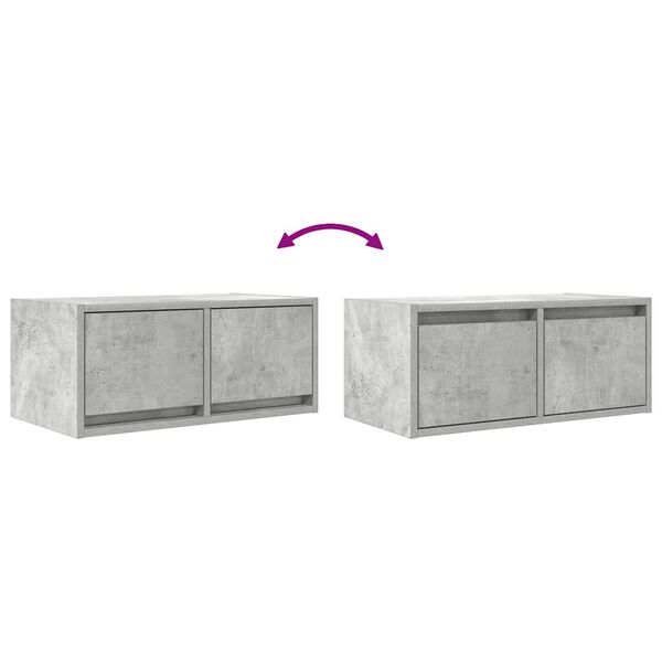 vidaXL Έπιπλο Τηλεόρασης Γκρι μπετόν 60x31x25,5 εκ. Επεξεργασμένο Ξύλο