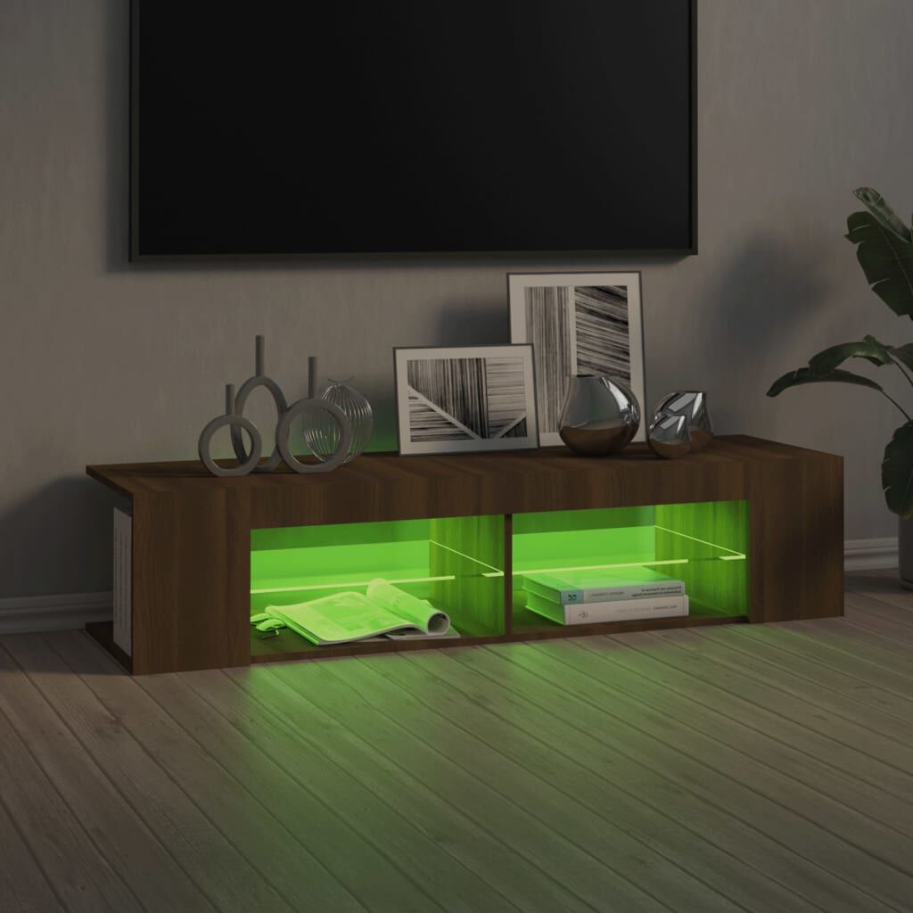 vidaXL Έπιπλο Τηλεόρασης με LED Καφέ Δρυς 135x39x30 εκ.