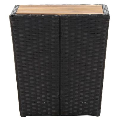 vidaXL Τραπέζι Βοηθητικό Μαύρο 41,5x41,5x43 εκ Συνθ.Ρατάν/Ξύλο Ακακίας