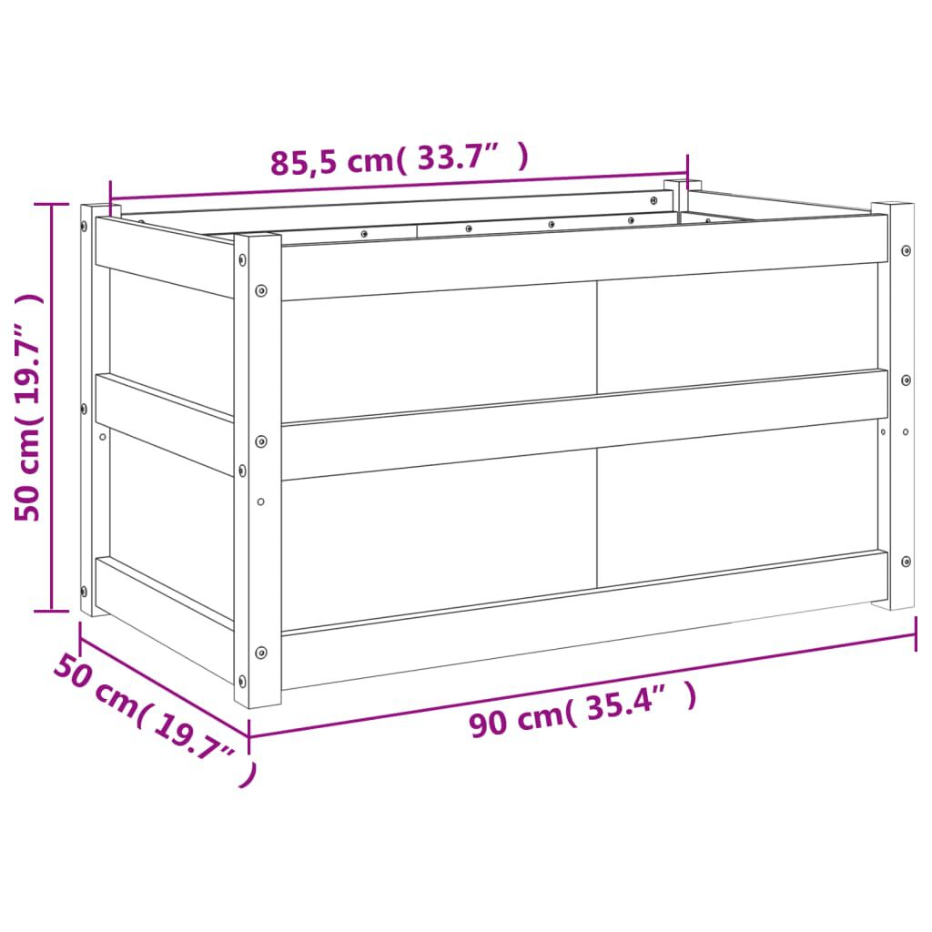 vidaXL Ζαρντινιέρα 90 x 50 x 50 εκ. από Εμποτισμένο Ξύλο Πεύκου