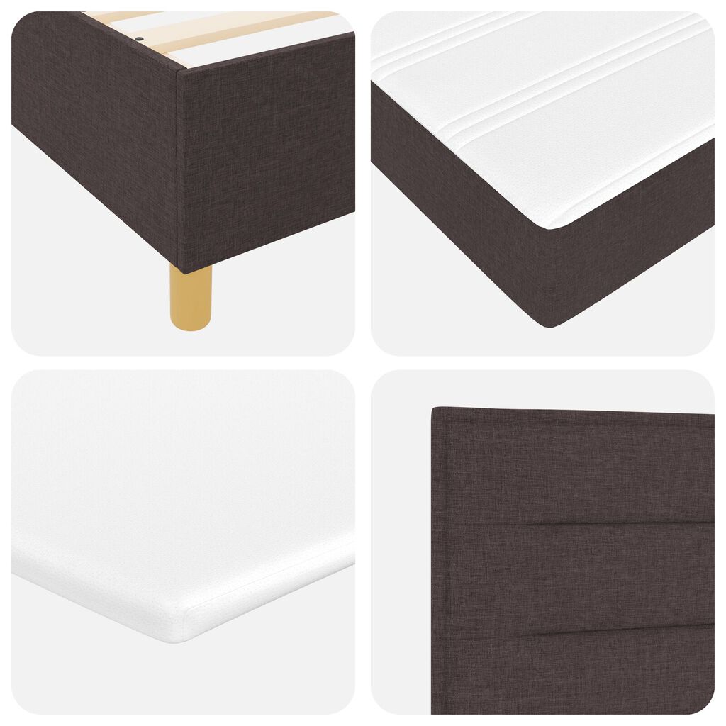 vidaXL Κρεβάτι Box Spring με Στρώμα Καφέ 200x200 εκ Υφάσμα
