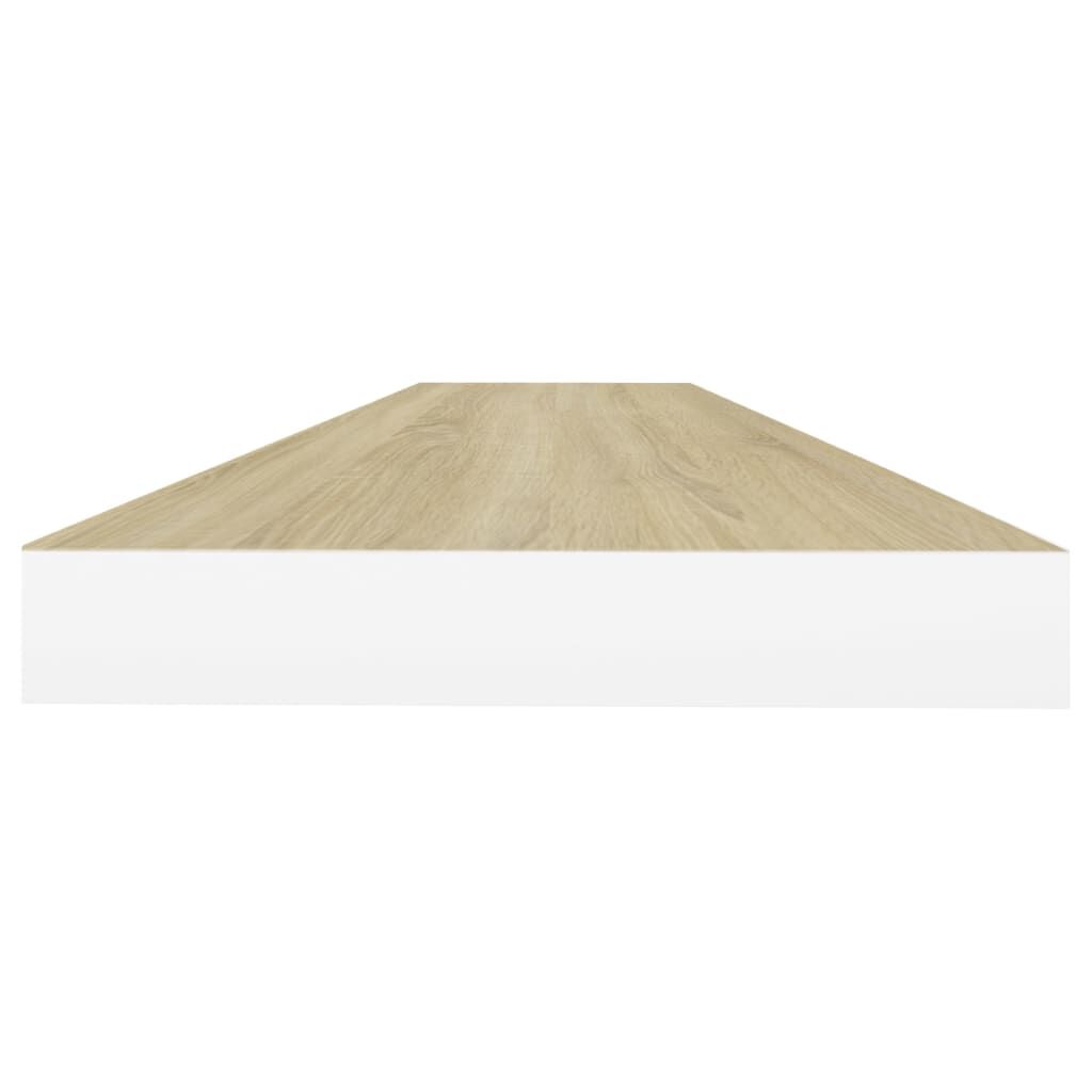 vidaXL Ράφια Τοίχου 2 τεμ. Δρυς/Λευκό 120x23,5x3,8 εκ. MDF